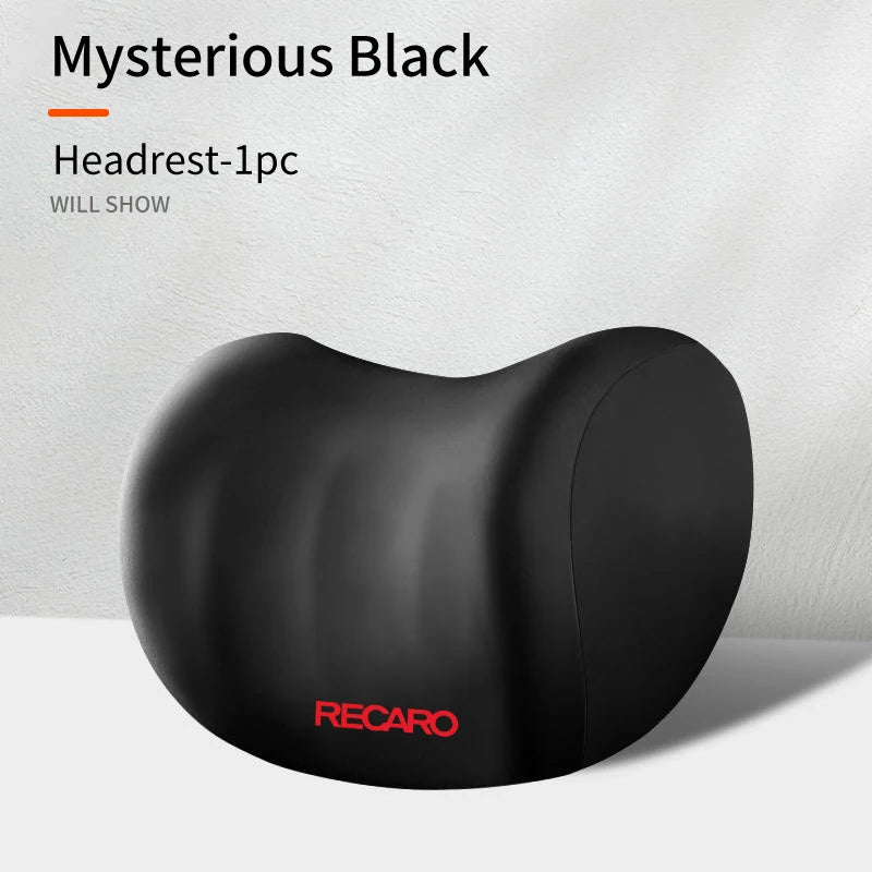 Memory Foam Car Logo Seat Headrest Lumbar Support Neck Cushion For Racing Recaro