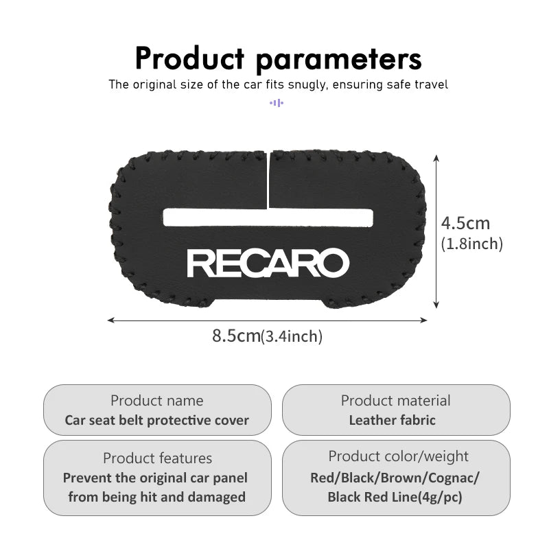 Car Seat Safety Buckle Protection Sleeve Adjusting Clip For Recaro