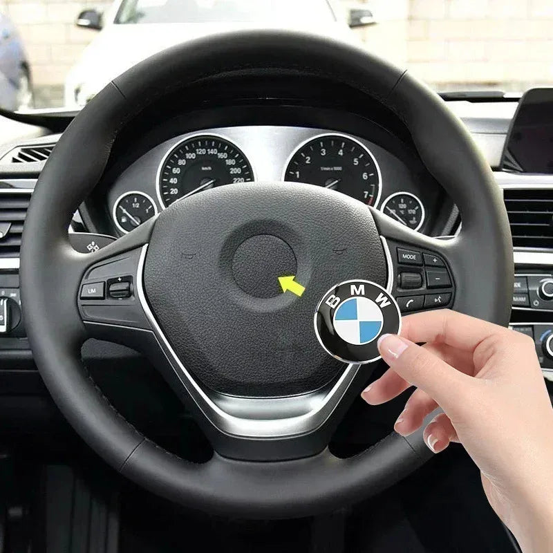 شعار شارة عجلة قيادة السيارة 45 ملم ملصق تزيين تلقائي لسيارات BMW الفئة 1 3 5 7 M Performance M3 M5 F01 F20 F10 F13 F16 F34