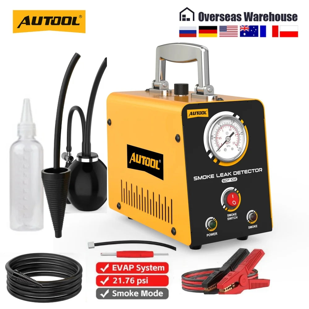 AUTOOL SDT102 Auto Smoke Leak Detector Car EVAP Smoke Machine Pipe Smoking Generator Diagnostic Pipe Leakage Analyzer Tester