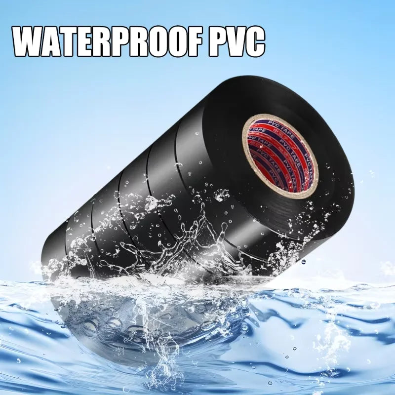 أشرطة PVC عازلة للكهرباء ومقاومة للحرارة باللون الأسود شريط عازل ذاتي اللصق لحماية الأسلاك الكهربائية