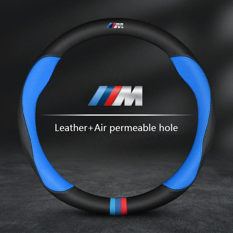 غطاء عجلة قيادة السيارة من BMW لـ M X1 X3 X5 X6 G20 G30 E39 E46 E87 E90 E92 F10 F15 F30 ألياف الكربون جلد سويدي إكسسوارات