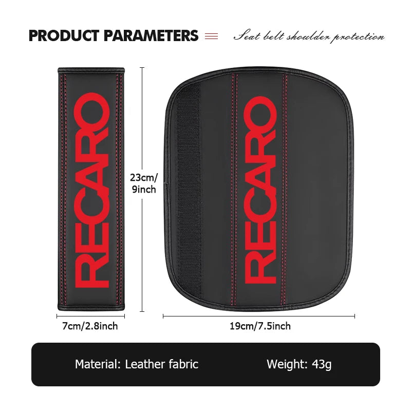 Car Safety Belt Shoulder Cover Strap Padding Protector Pad For Recaro