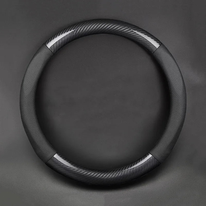 New Universal Car Steering Wheel Cover Carbon Fiber Leather Three-dimensional Anti Slip Timple And Fashionable Car Accessories
