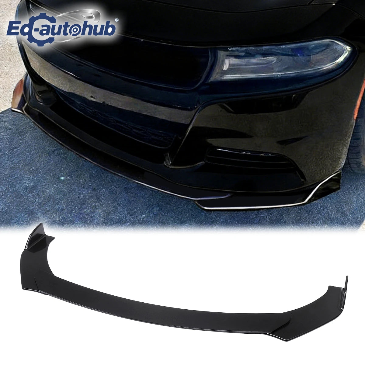 For Dodge Charger RT SRT SXT 2015-2022 Front Bumper Lip Splitter Spoiler Performance Glossy Black Painted