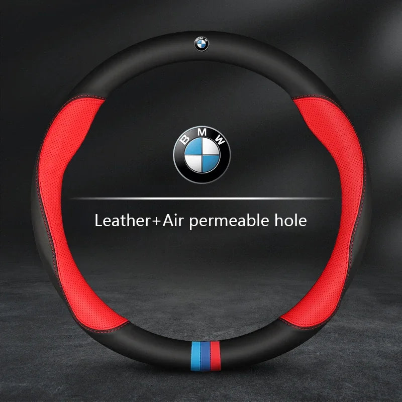 غطاء عجلة قيادة السيارة من BMW لـ M X1 X3 X5 X6 G20 G30 E39 E46 E87 E90 E92 F10 F15 F30 ألياف الكربون جلد سويدي إكسسوارات