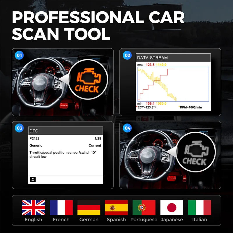 أداة تشخيص الماسح الضوئي Topdon AL400 OBD2 قارئ الكود أداة إصلاح السيارة Clear Artilink400