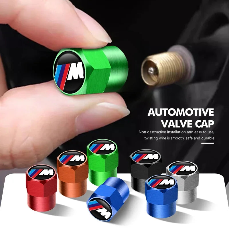 4 قطع أغطية صمام إطار عجلة السيارة أغطية ساق هوائية إكسسوارات لسيارات BMW M E46 E39 E70 F10 F20 F30 X5 X6 X1 M3 M5 M6 E71 F01 F02 F87