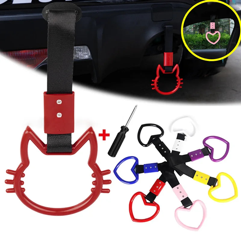 JDM Train Bus Handle Hand Strap 1pcs New Tsurikawa Ring Heart Car Styling Drift Charm Strap Warning Ring Car Decoration Supplies