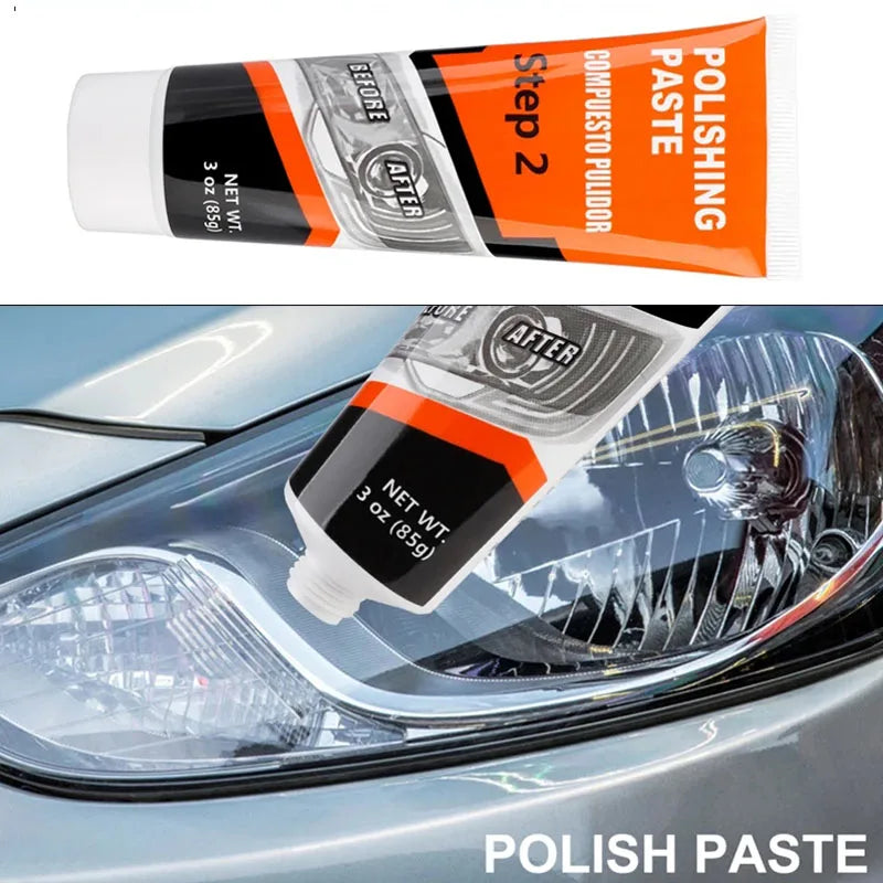 Professional Car Headlight Restoration Kit - Remove Yellowing & Scratches, Long Lasting Polish for Car/Motorcycle/ATV Lights