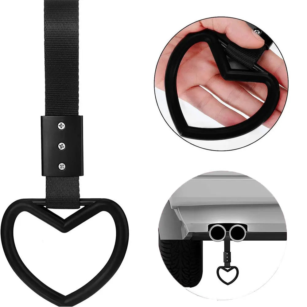 JDM Train Bus Handle Hand Strap 1pcs New Tsurikawa Ring Heart Car Styling Drift Charm Strap Warning Ring Car Decoration Supplies