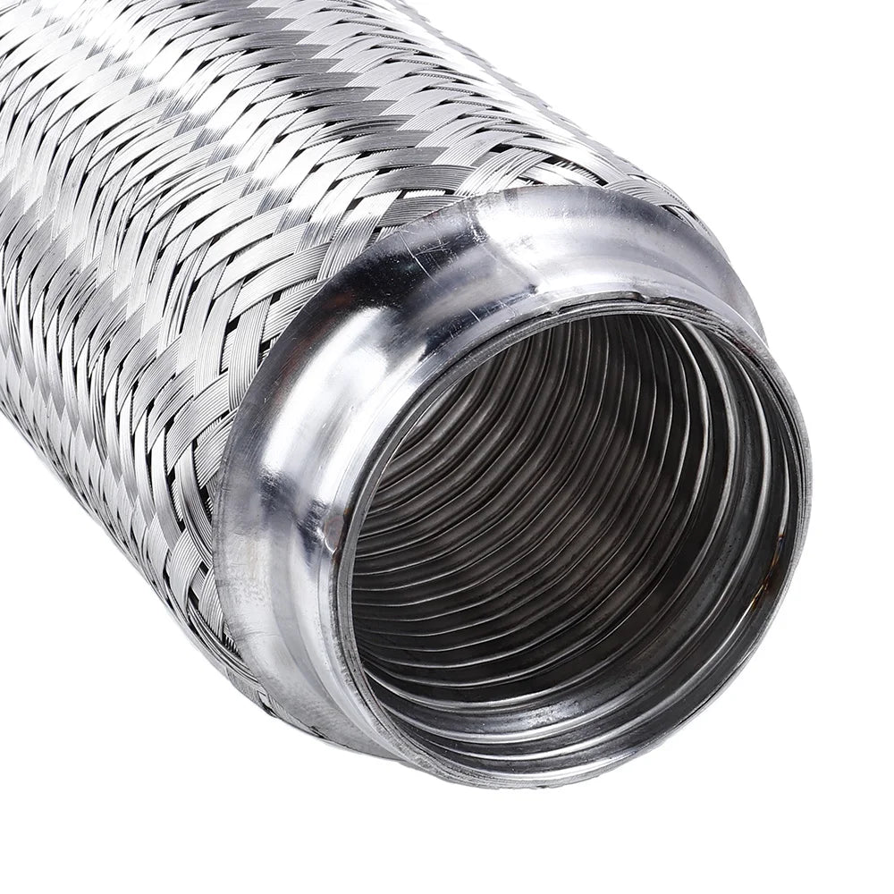 Runsco Car Exhaust Tube Telescopic Flexible Connection Braid Bellows Stainless Steel Muffler Pipe Connector Welded Universal
