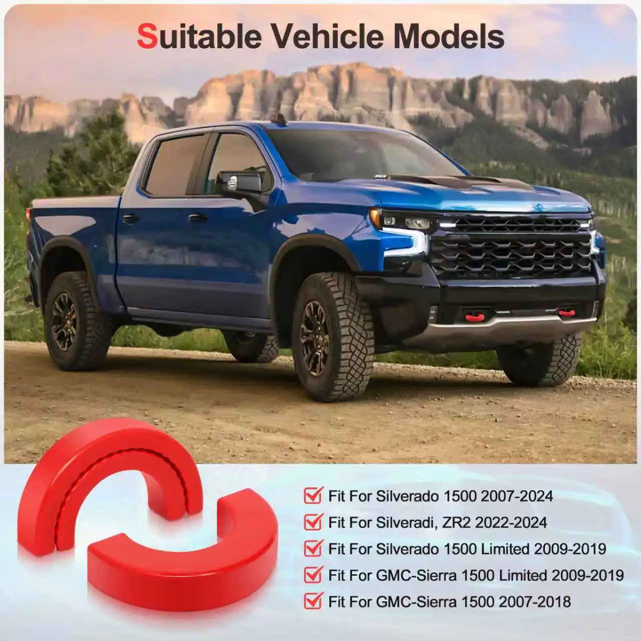 Tow Hitch Covers for Chevy Silverado 1500(2007-2024)&GMC Sierra 1500 (2007-2018), Tow Hook Cover Accessories