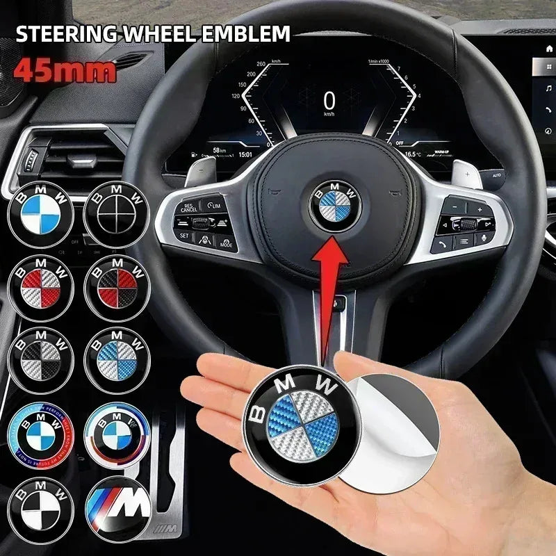 شعار شارة عجلة قيادة السيارة 45 ملم ملصق تزيين تلقائي لسيارات BMW الفئة 1 3 5 7 M Performance M3 M5 F01 F20 F10 F13 F16 F34