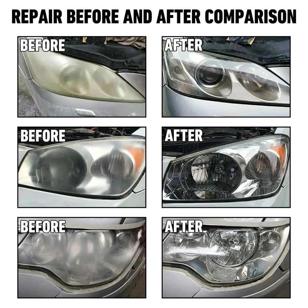 Professional Car Headlight Restoration Kit - Remove Yellowing & Scratches, Long Lasting Polish for Car/Motorcycle/ATV Lights