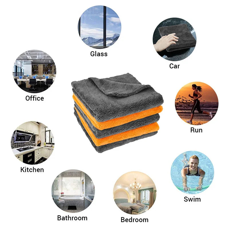 40X40cm Premium Microfiber Towels Car Care Washing Thicken Towel Car Detailing Drying Cloth Cleaning Tool Auto Wash Accessories
