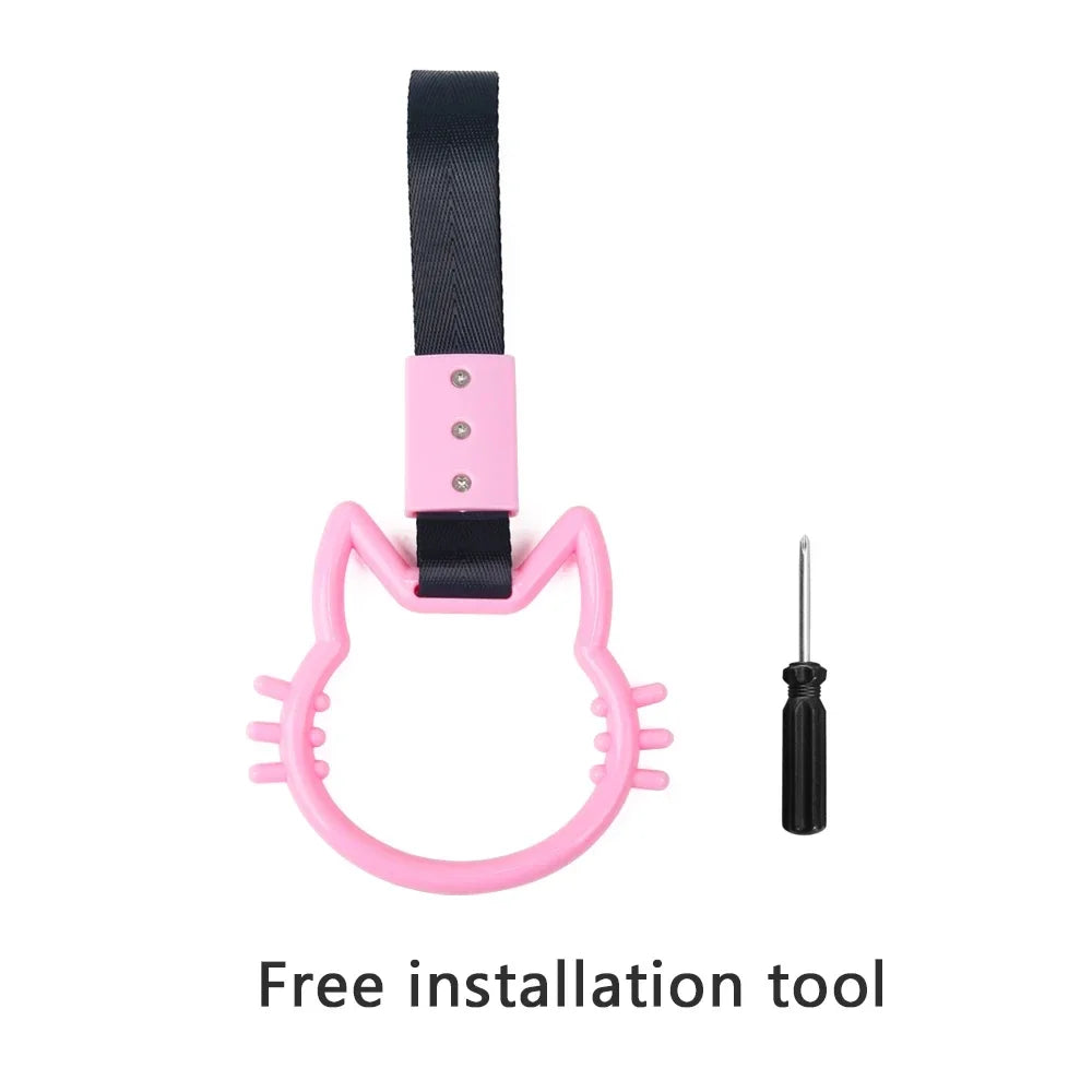 مقبض حزام يد حافلة قطار JDM قطعة واحدة جديد Tsurikawa حلقة قلب تزيين سيارة Drift Charm حزام حلقة تحذير لوازم تزيين السيارة