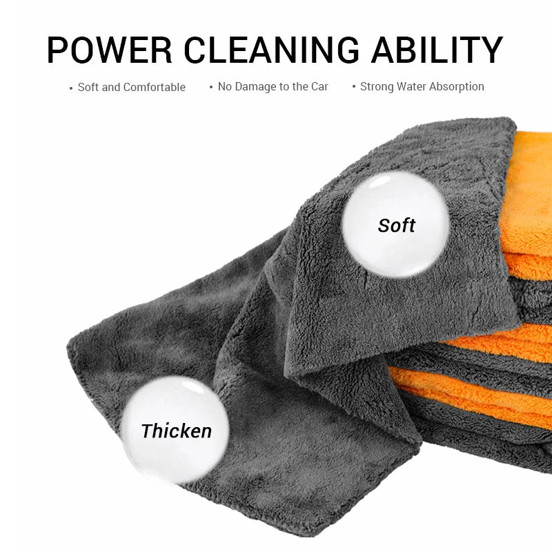 40X40cm Premium Microfiber Towels Car Care Washing Thicken Towel Car Detailing Drying Cloth Cleaning Tool Auto Wash Accessories