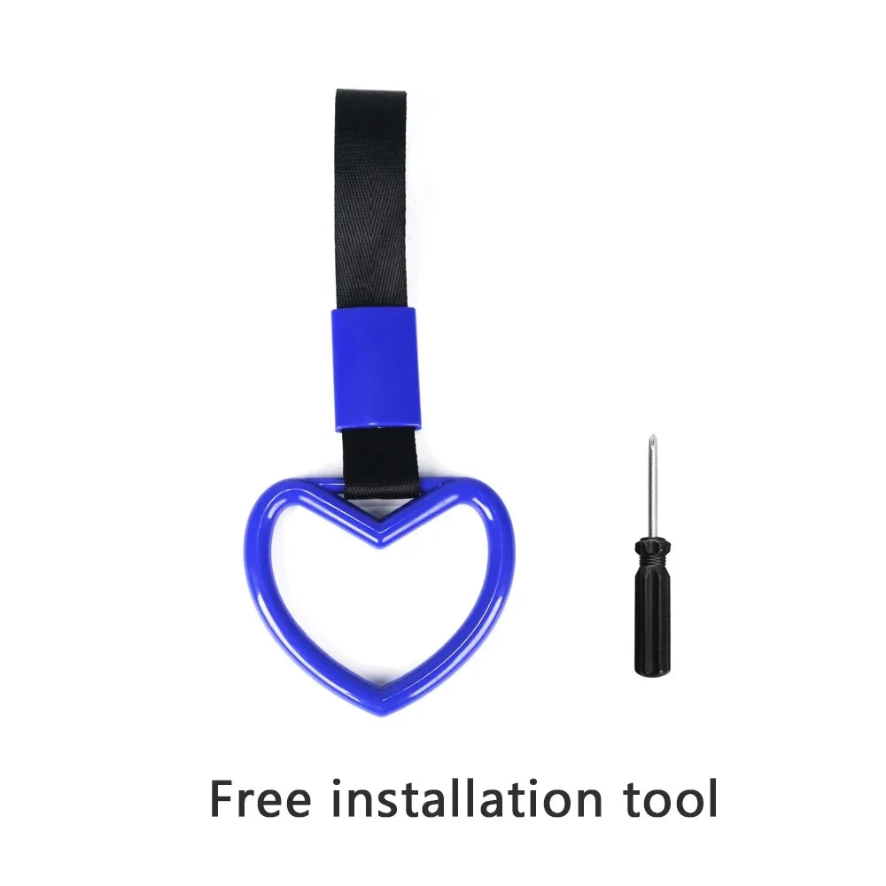 مقبض حزام يد حافلة قطار JDM قطعة واحدة جديد Tsurikawa حلقة قلب تزيين سيارة Drift Charm حزام حلقة تحذير لوازم تزيين السيارة