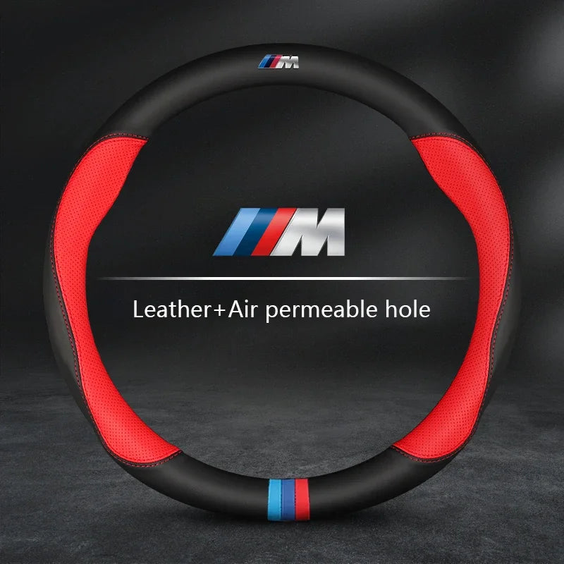 غطاء عجلة قيادة السيارة من BMW لـ M X1 X3 X5 X6 G20 G30 E39 E46 E87 E90 E92 F10 F15 F30 ألياف الكربون جلد سويدي إكسسوارات
