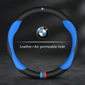 غطاء عجلة قيادة السيارة من BMW لـ M X1 X3 X5 X6 G20 G30 E39 E46 E87 E90 E92 F10 F15 F30 ألياف الكربون جلد سويدي إكسسوارات