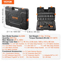 SucceBuy Mechanics Tool Set and Socket Set Deep and Standard Sockets 145/205 Pcs SAE and Metric Mechanic Tool Kit with Bits