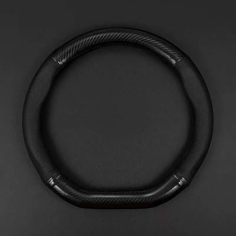 New Universal Car Steering Wheel Cover Carbon Fiber Leather Three-dimensional Anti Slip Timple And Fashionable Car Accessories