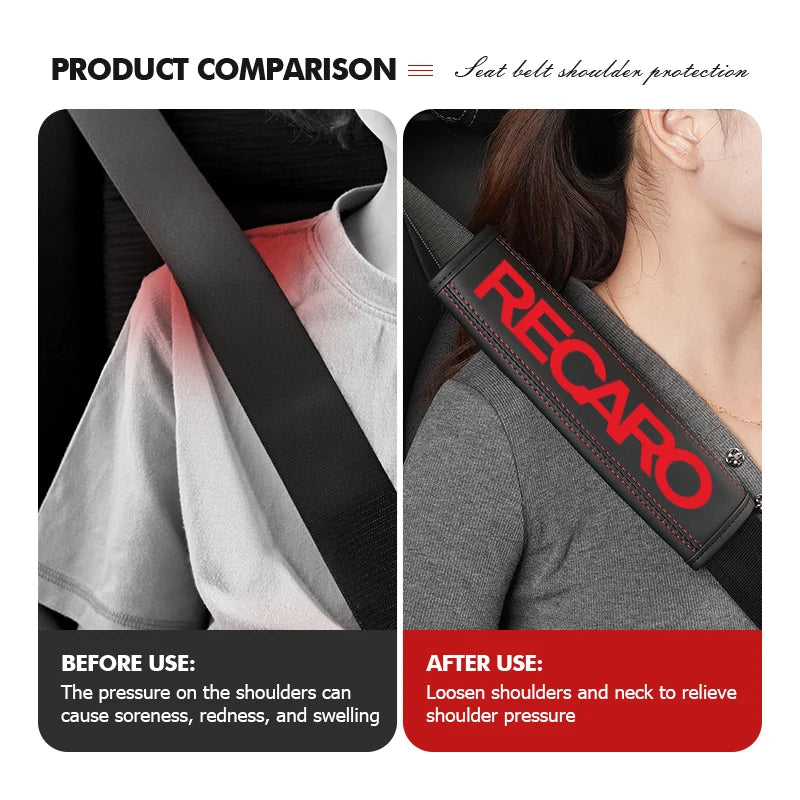 Car Safety Belt Shoulder Cover Strap Padding Protector Pad For Recaro
