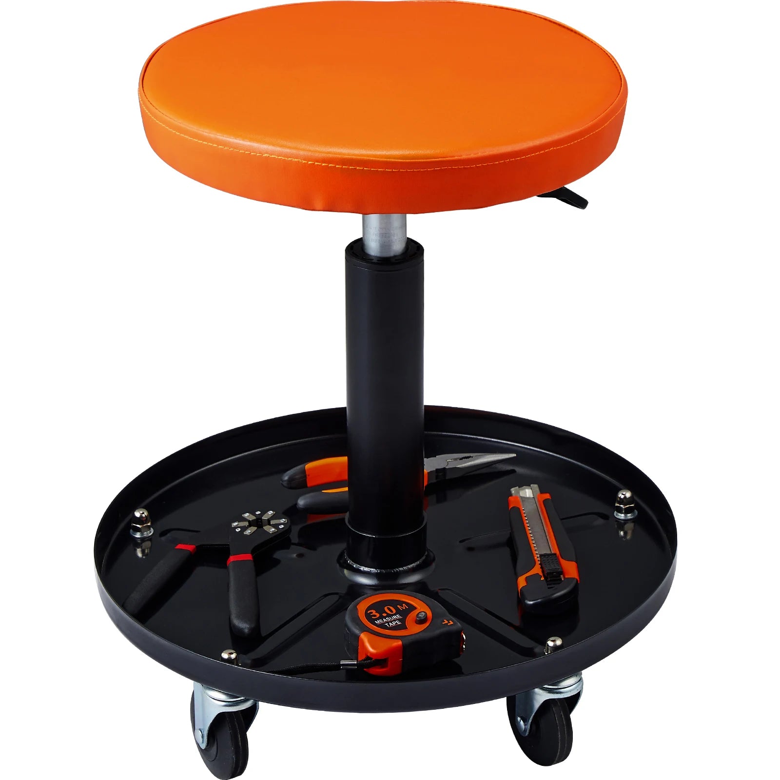 SucceBuy Mechanic Stool 250 LBS Rolling Pneumatic Creeper Garage/Shop Seat Padded Rolling Workshop Stool for Garage Auto Repair