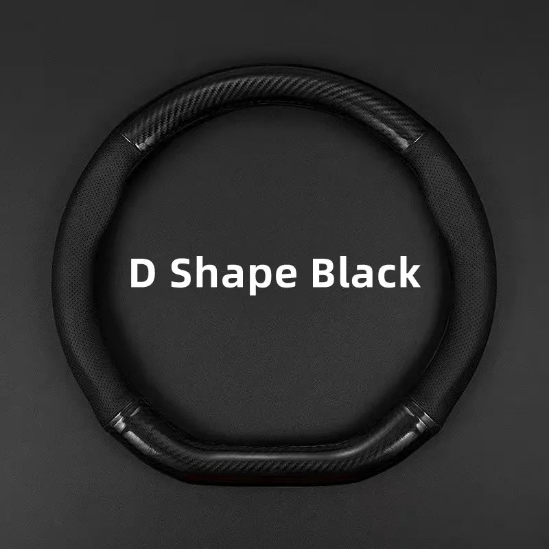 New Universal Car Steering Wheel Cover Carbon Fiber Leather Three-dimensional Anti Slip Timple And Fashionable Car Accessories