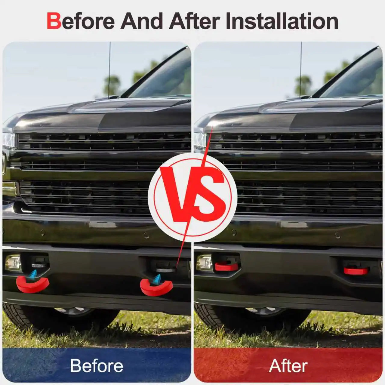 Tow Hitch Covers for Chevy Silverado 1500(2007-2024)&GMC Sierra 1500 (2007-2018), Tow Hook Cover Accessories