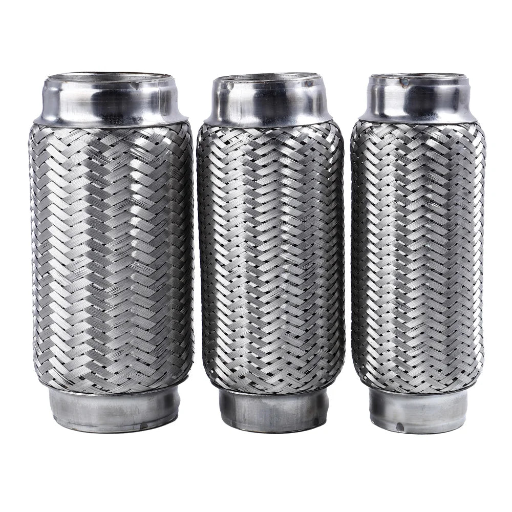 Runsco Car Exhaust Tube Telescopic Flexible Connection Braid Bellows Stainless Steel Muffler Pipe Connector Welded Universal