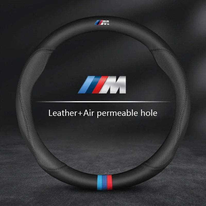 غطاء عجلة قيادة السيارة من BMW لـ M X1 X3 X5 X6 G20 G30 E39 E46 E87 E90 E92 F10 F15 F30 ألياف الكربون جلد سويدي إكسسوارات