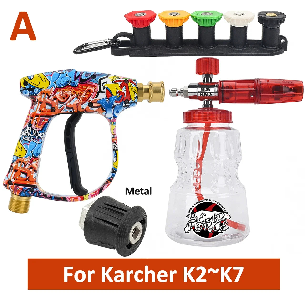 مسدس غسيل بضغط عالٍ للسيارة، موصل خرطوم لـ Karcher Nilfisk Parkside Bosch، فوهات توصيل سريعة
