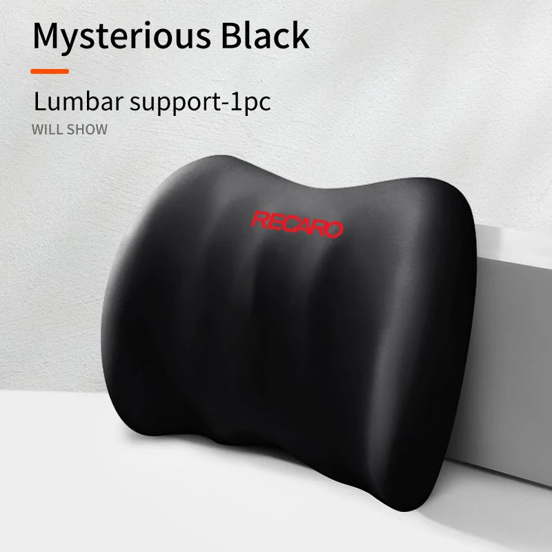 Memory Foam Car Logo Seat Headrest Lumbar Support Neck Cushion For Racing Recaro