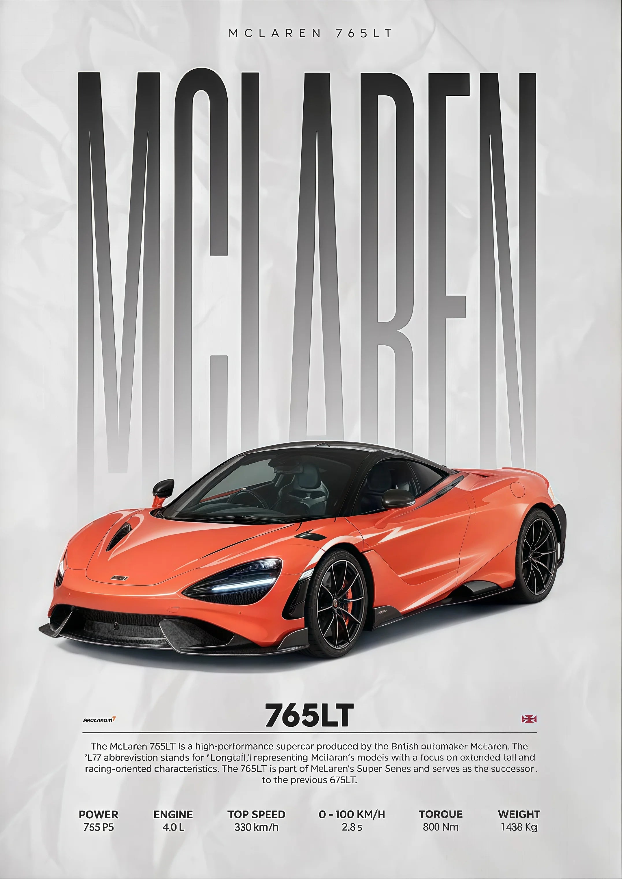 Modern Famous Cars W16 750S Canvas Painting Wall Art Fashion Luxury Sports Car Poster Prints For Living Room Home Decor Gift